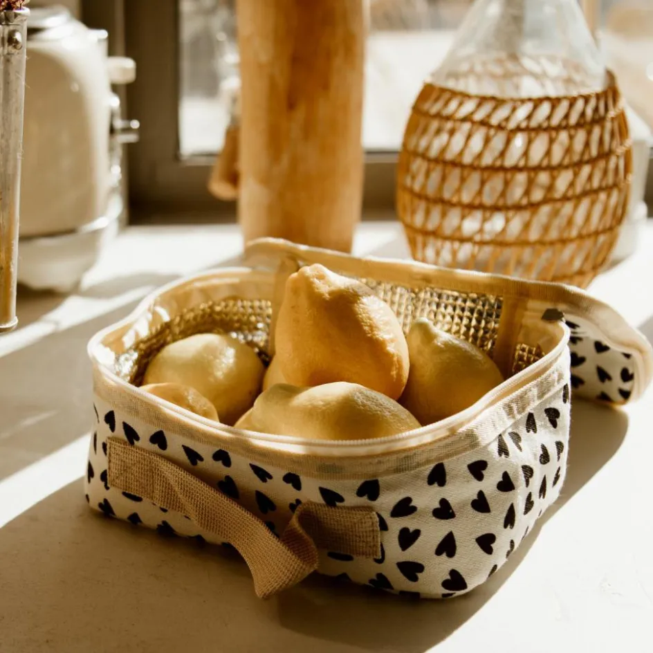 Clearance Atelier Wagram Sac à goûter isotherme Cœurs Ecru