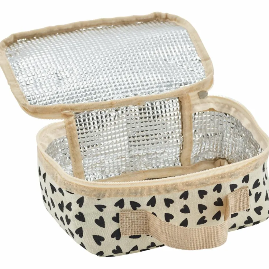 Clearance Atelier Wagram Sac à goûter isotherme Cœurs Ecru