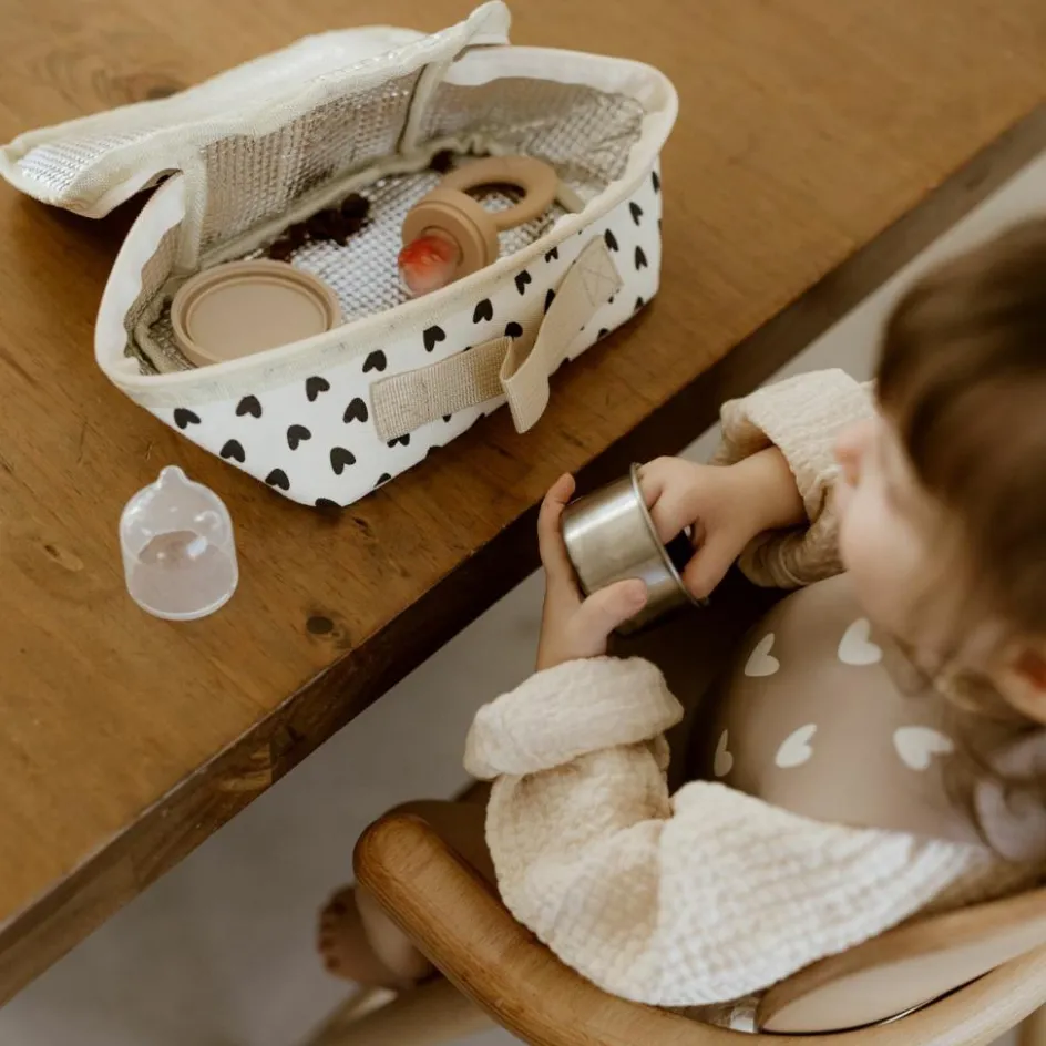 Clearance Atelier Wagram Sac à goûter isotherme Cœurs Ecru