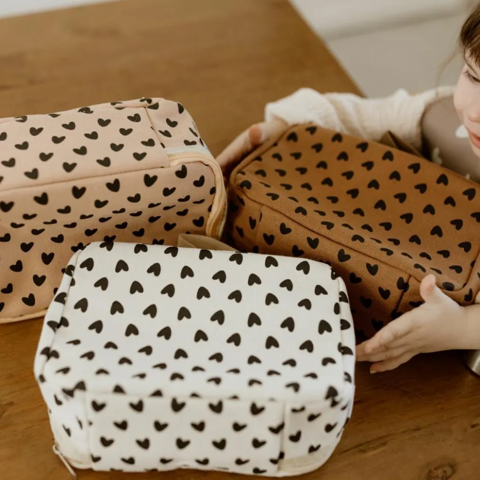 Clearance Atelier Wagram Sac à goûter isotherme Cœurs Ecru