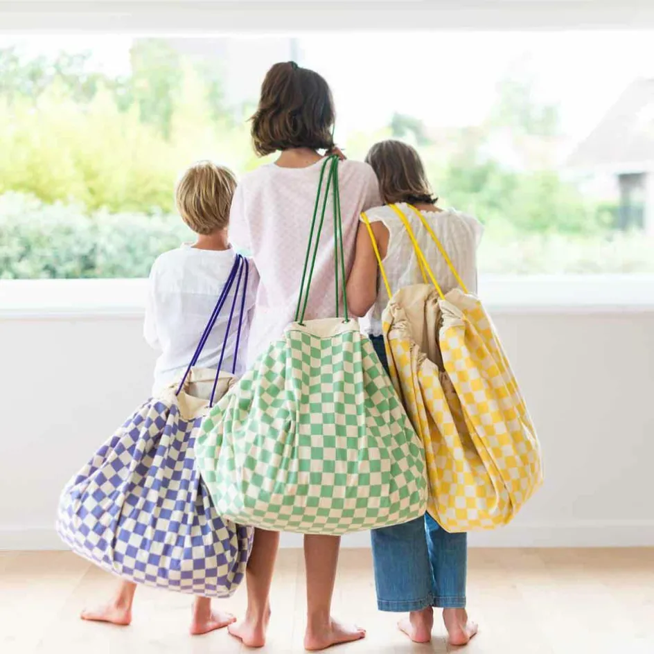 Sac à jouet 2 en 1 Noomad Original Vichy Yellow|Play&Go Best