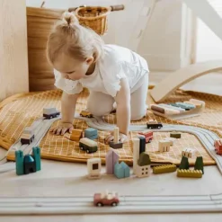 Sac à jouets 2 en 1 Noomad Original Organic Grid Mustard|Play&Go New