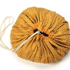 Sac à jouets 2 en 1 Noomad Original Organic Grid Mustard|Play&Go New