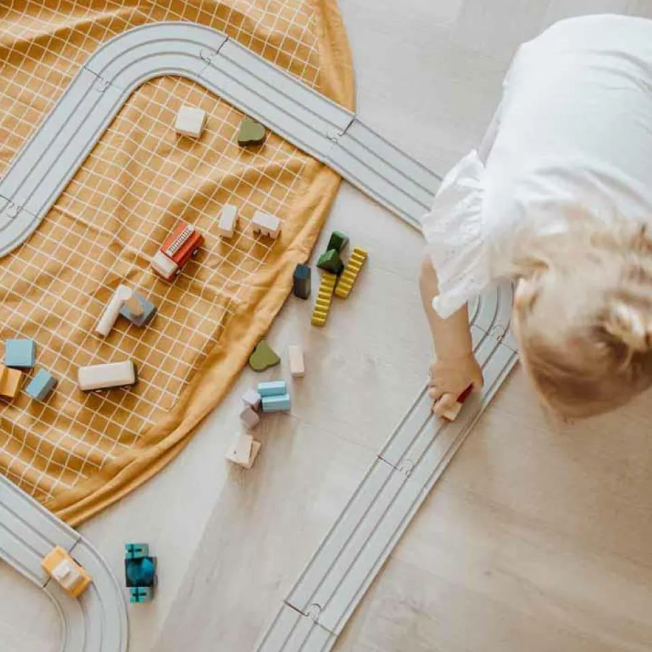 Sac à jouets 2 en 1 Noomad Original Organic Grid Mustard|Play&Go New