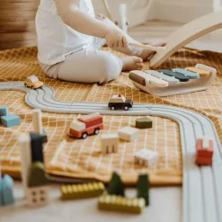 Sac à jouets 2 en 1 Noomad Original Organic Grid Mustard|Play&Go New