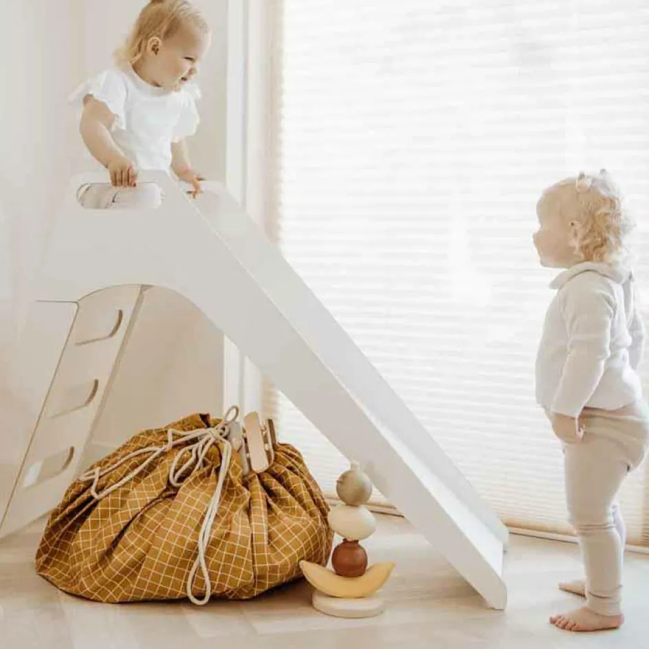 Sac à jouets 2 en 1 Noomad Original Organic Grid Mustard|Play&Go New