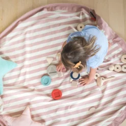 Sac à jouets 2 en 1 Noomad Original Stripes Pink|Play&Go Online