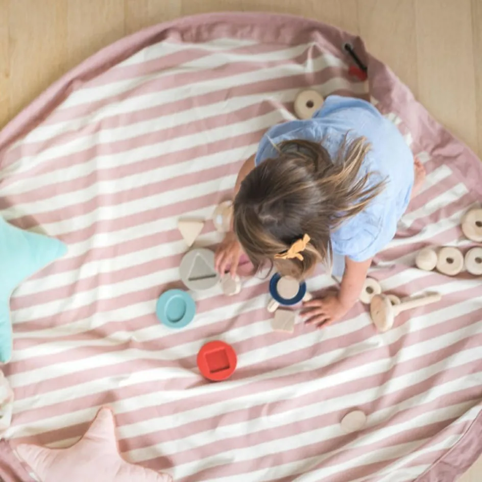 Sac à jouets 2 en 1 Noomad Original Stripes Pink|Play&Go Online
