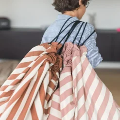 Sac à jouets 2 en 1 Noomad Original Stripes Pink|Play&Go Online
