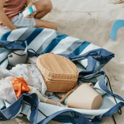 Sac à jouets 2 en 1 Noomad Outdoor Blue-Green Stripes|Play&Go Discount