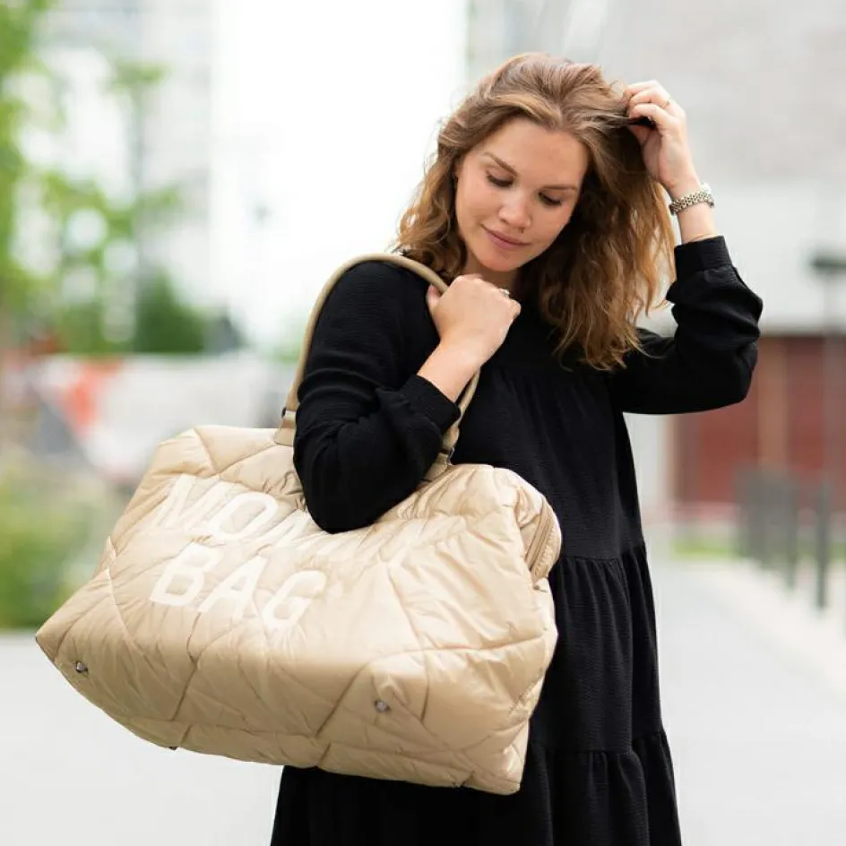 Clearance Childhome Sac à langer à anses Mommy bag matelassé beige