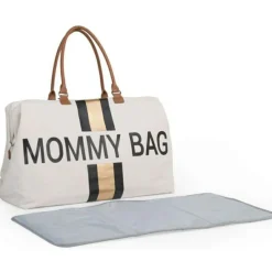 Sac à langer à anses Mommy bag doré, noir et écru|Childhome Discount
