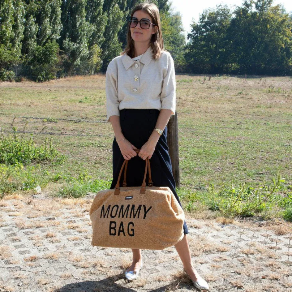 Sac à langer à anses Mommy bag large Teddy beige|Childhome Sale
