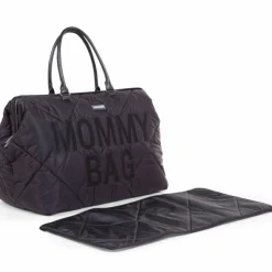 Sac à langer à anses Mommy bag matelassé noir|Childhome Outlet
