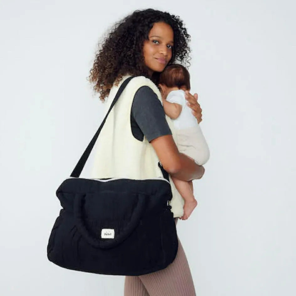 Sac à langer à anses noir réglisse Comme un bonbon|BEBEL Clearance