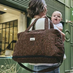 Sac à langer bandoulière 24/48h Léopard noir|BEBEL Outlet