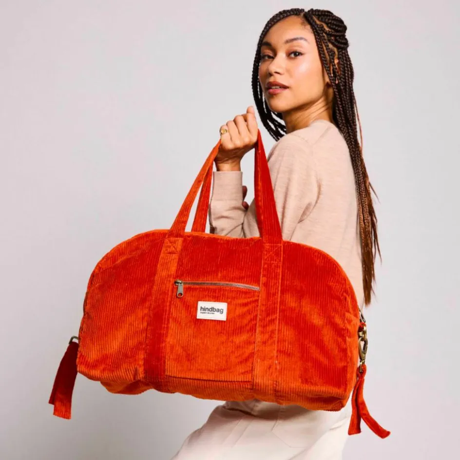 Clearance Hindbag Sac à langer Basile Velours Brique