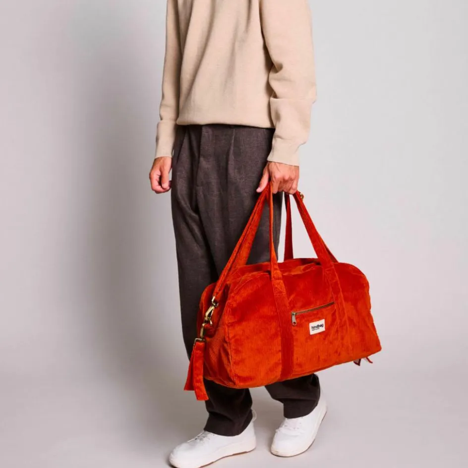 Clearance Hindbag Sac à langer Basile Velours Brique