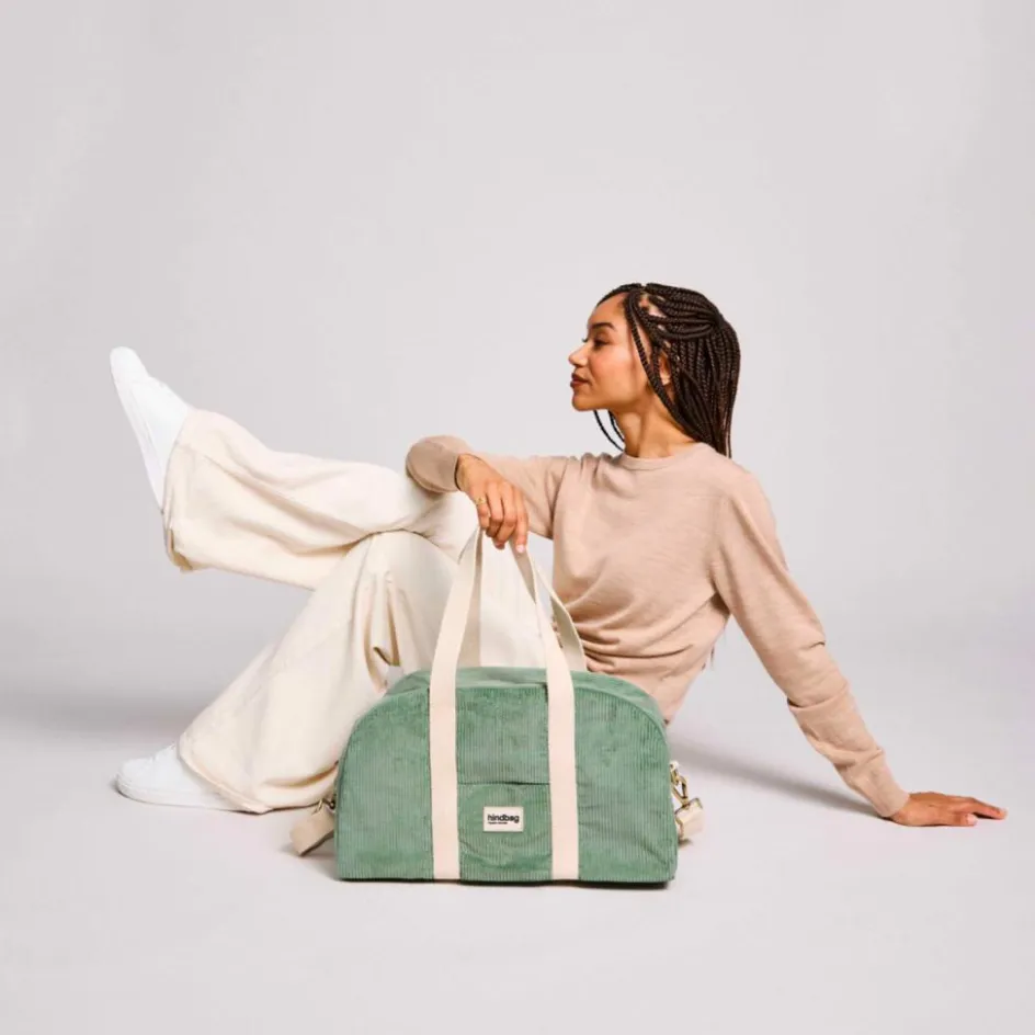 Hot Hindbag Sac à langer Charlie Velours Vert d'eau