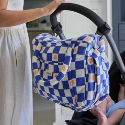 Sac à langer Comme un bonbon Romy damier bleu|BEBEL Hot