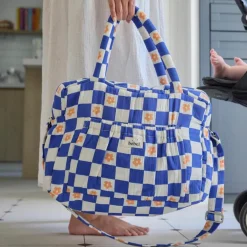 Sac à langer Comme un bonbon Romy damier bleu|BEBEL Hot