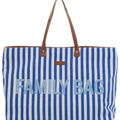 Sac à langer Family Bag rayures bleu électrique-bleu clair|Childhome Clearance