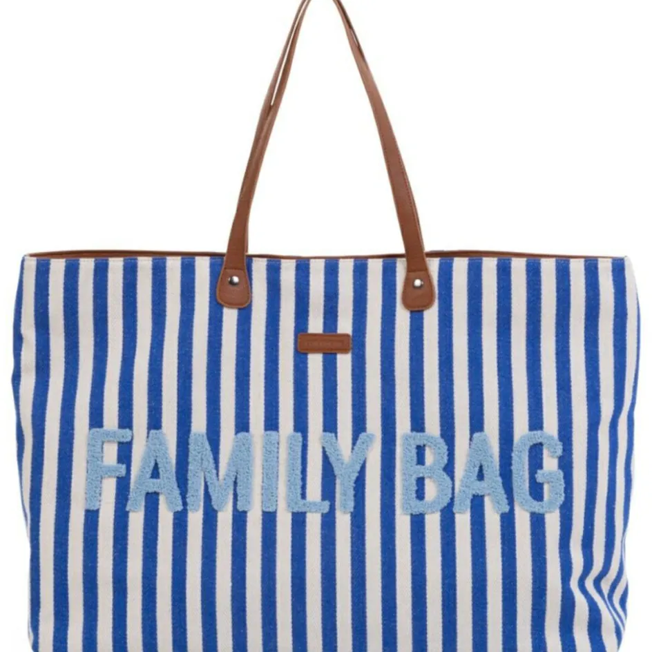 Sac à langer Family Bag rayures bleu électrique-bleu clair|Childhome Clearance