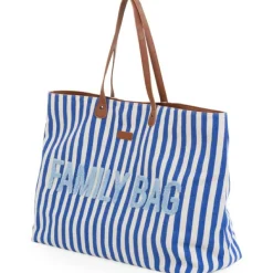 Sac à langer Family Bag rayures bleu électrique-bleu clair|Childhome Clearance