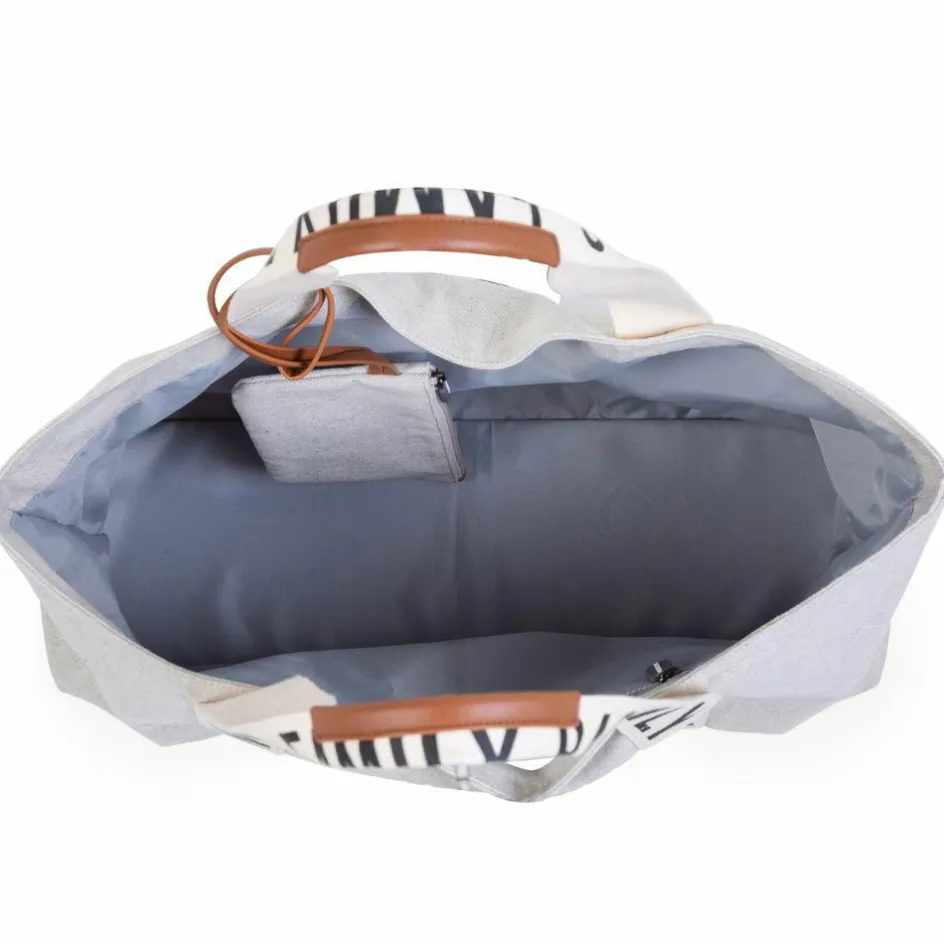 Childhome Sac à langer Family bag signature Canvas écru