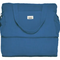 BEBEL Sac à langer 24-48h effet lin bleu capri