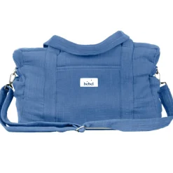BEBEL Sac à langer 24-48h effet lin bleu capri