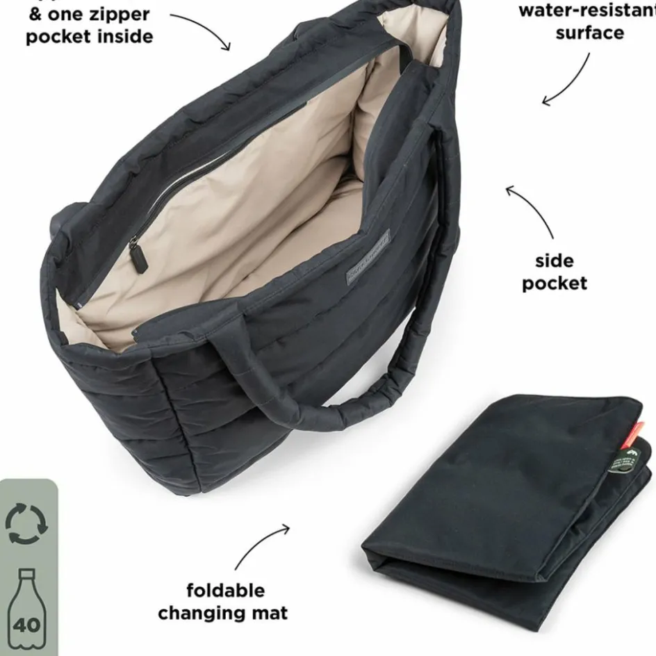 Sac à langer matelassé Noir|Done by Deer