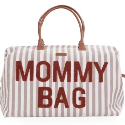 New Childhome Sac à langer Mommy Bag rayures nude-terracotta