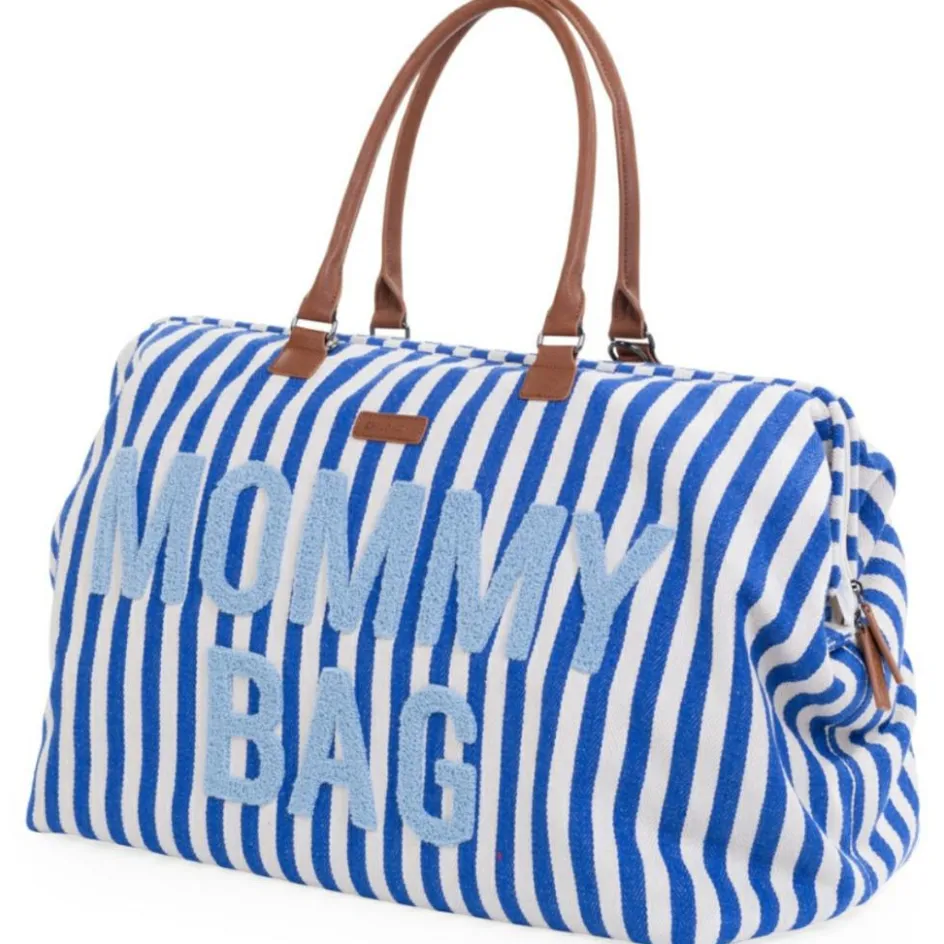 Sac à langer Mommy Bag rayures bleu électrique-bleu clair|Childhome Discount