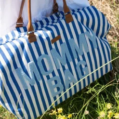 Sac à langer Mommy Bag rayures bleu électrique-bleu clair|Childhome Discount