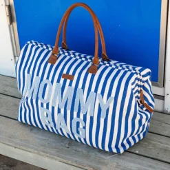 Sac à langer Mommy Bag rayures bleu électrique-bleu clair|Childhome Discount