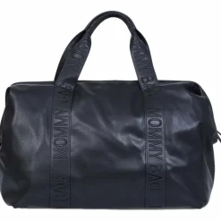 New Childhome Sac à langer Mommy Bag Signature Simili cuir noir