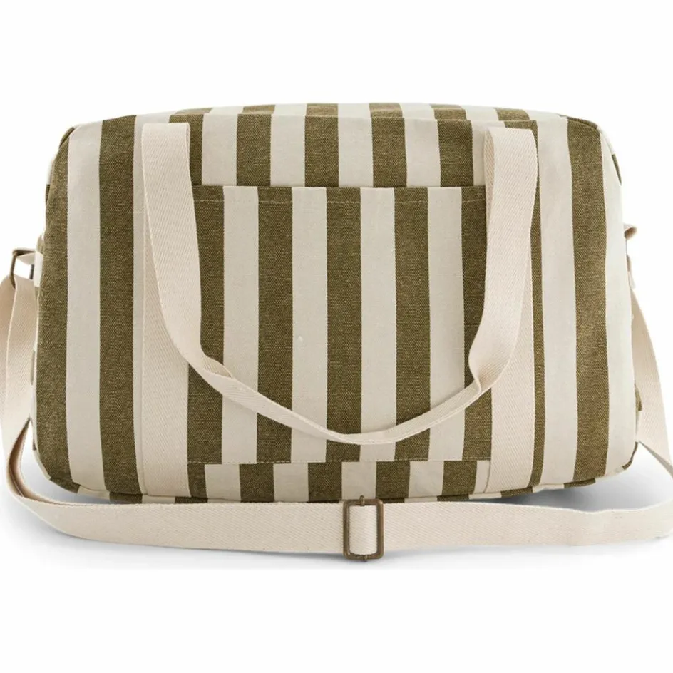 Rose in April Sac à langer Raphaël rayé Olive-Greige