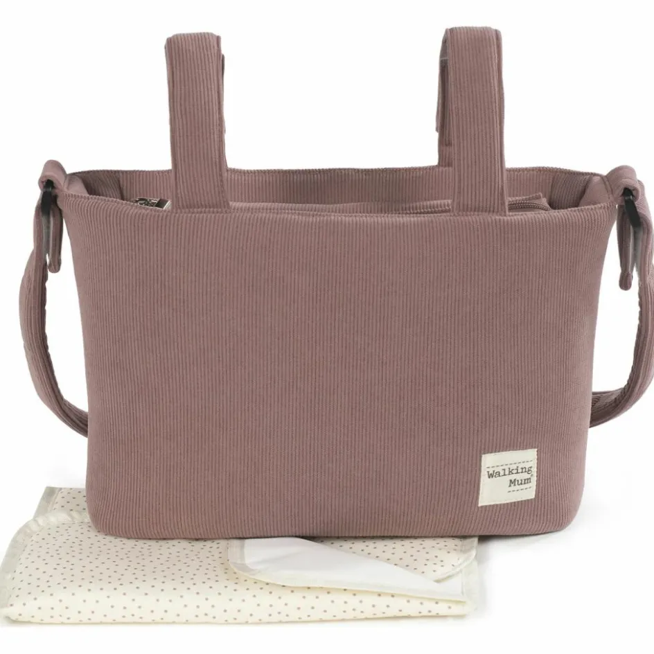 Sac à langer velours côtelé Gala Cerise|Walking Mum New