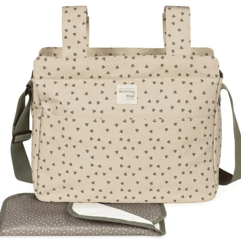 Sac à poussette coeurs Poppy Mousse|Walking Mum Hot