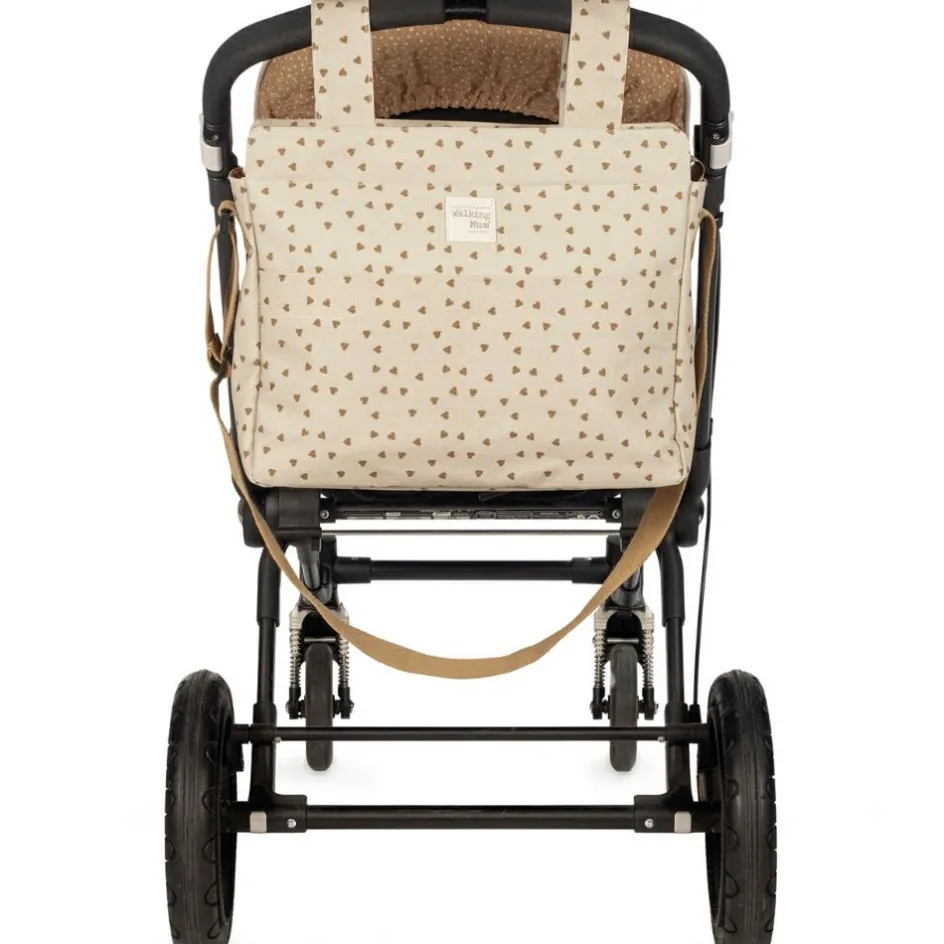 Discount Walking Mum Sac à poussette coeurs Poppy Cannelle