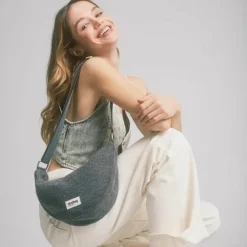 Sac banane Andrea Denim Gris|Hindbag Discount