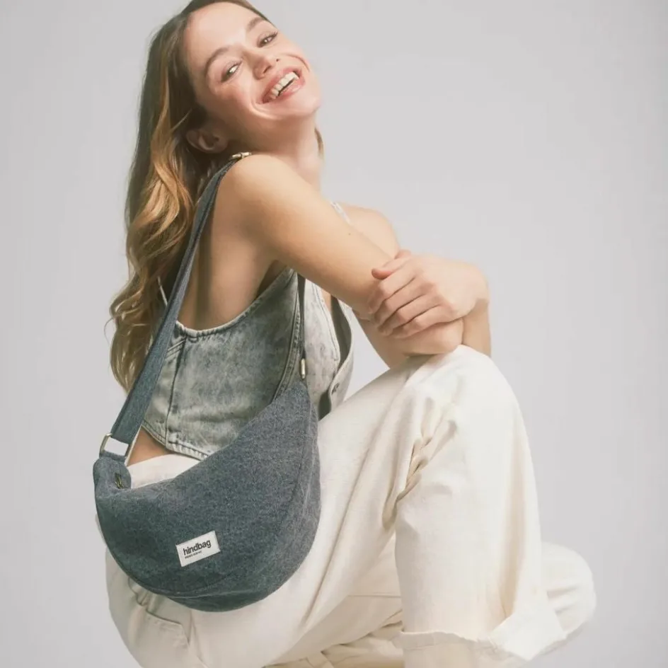 Sac banane Andrea Denim Gris|Hindbag Discount