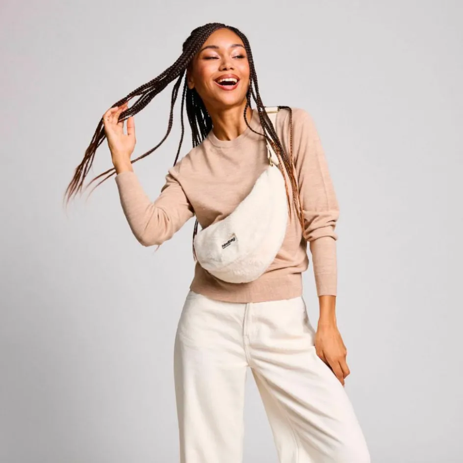 Clearance Hindbag Sac banane Andrea Teddy Arctique