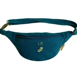 Outlet Les Griottes Sac banane bleu pétrole (personnalisable)