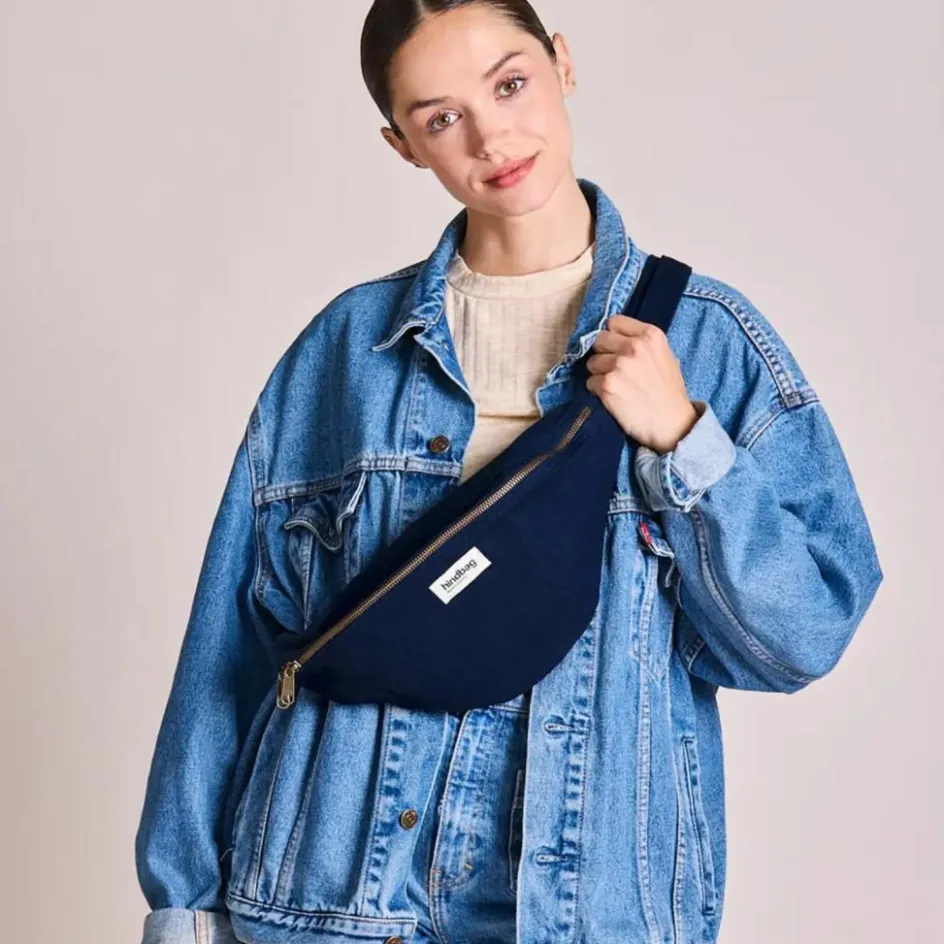 New Hindbag Sac banane L Sasha Navy Blue