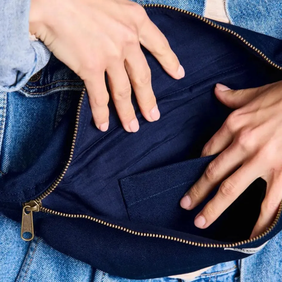 New Hindbag Sac banane L Sasha Navy Blue