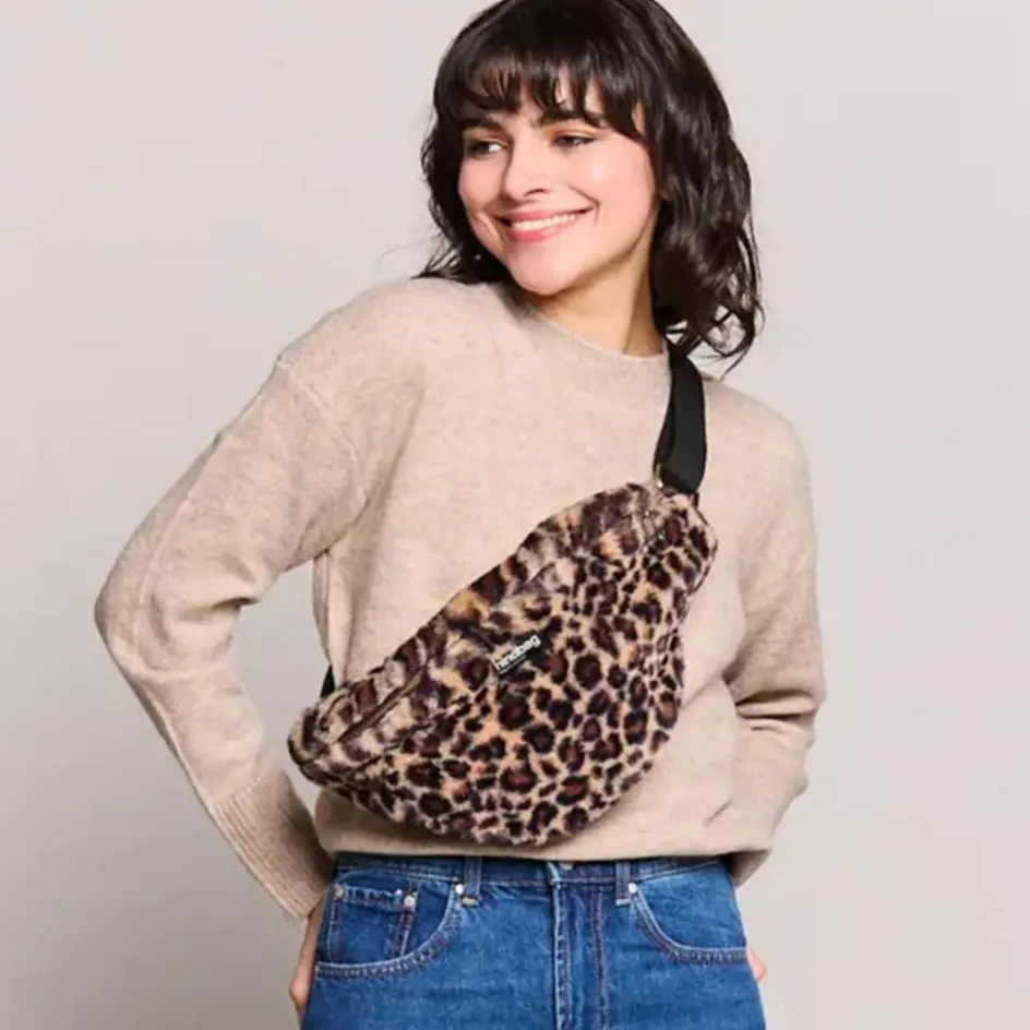 Outlet Hindbag Sac banane L Sasha Teddy Léopard