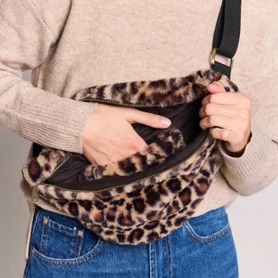 Outlet Hindbag Sac banane L Sasha Teddy Léopard