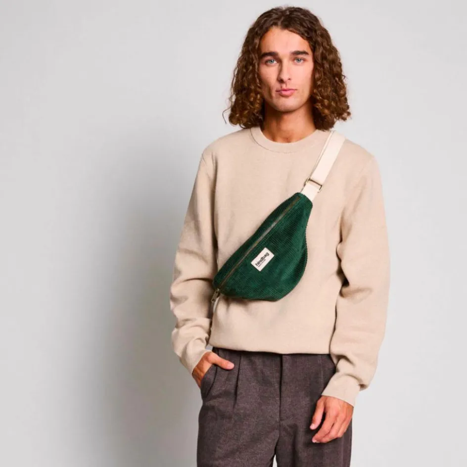 Hot Hindbag Sac banane Olivia Velours Sapin